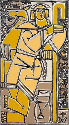 Gestural Figure Painting, Lines, Classical, The Saint of Olive by America Martin