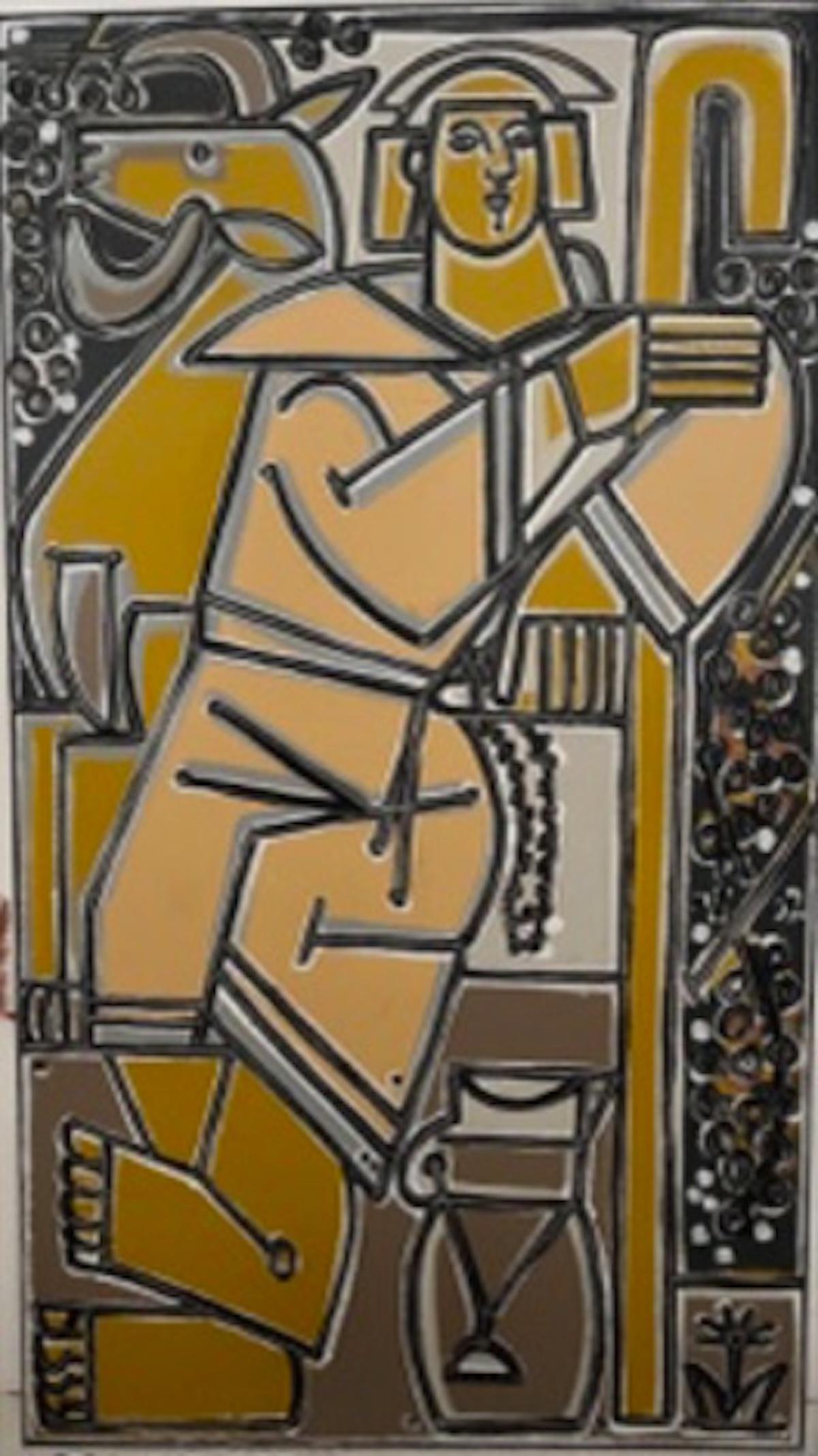 Gestural Figure Painting, Lines, Classical, The Saint of Olive by America Martin