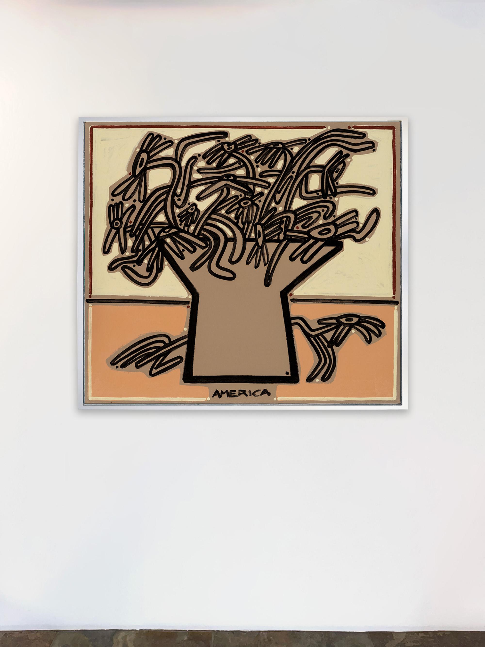 Amerika Martin
"Langbeinige Gänseblümchen"
Öl 
Acryl auf Leinwand
42 x 47.5 in. ; 43.5 x 48.5 in. Gerahmt

Die in Los Angeles lebende Künstlerin America Martin lässt sich von ihrem kolumbianischen Erbe und der menschlichen Figur inspirieren, um ein