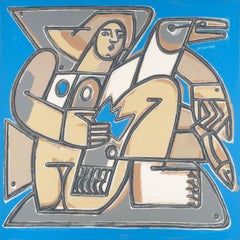 Figurative_Portrait_Animal/Bird_Blue_Goose Queen_America Martin_Oil/Acrylic