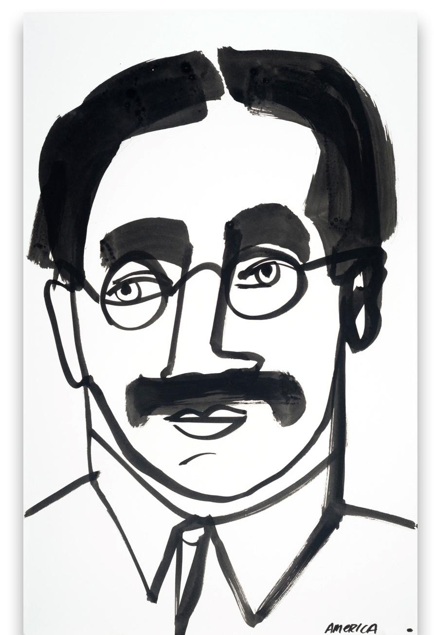 Groucho Marx , America Martin, portrait avec partie à l'encre, vente à l'ACLU/NAACP en vente 3