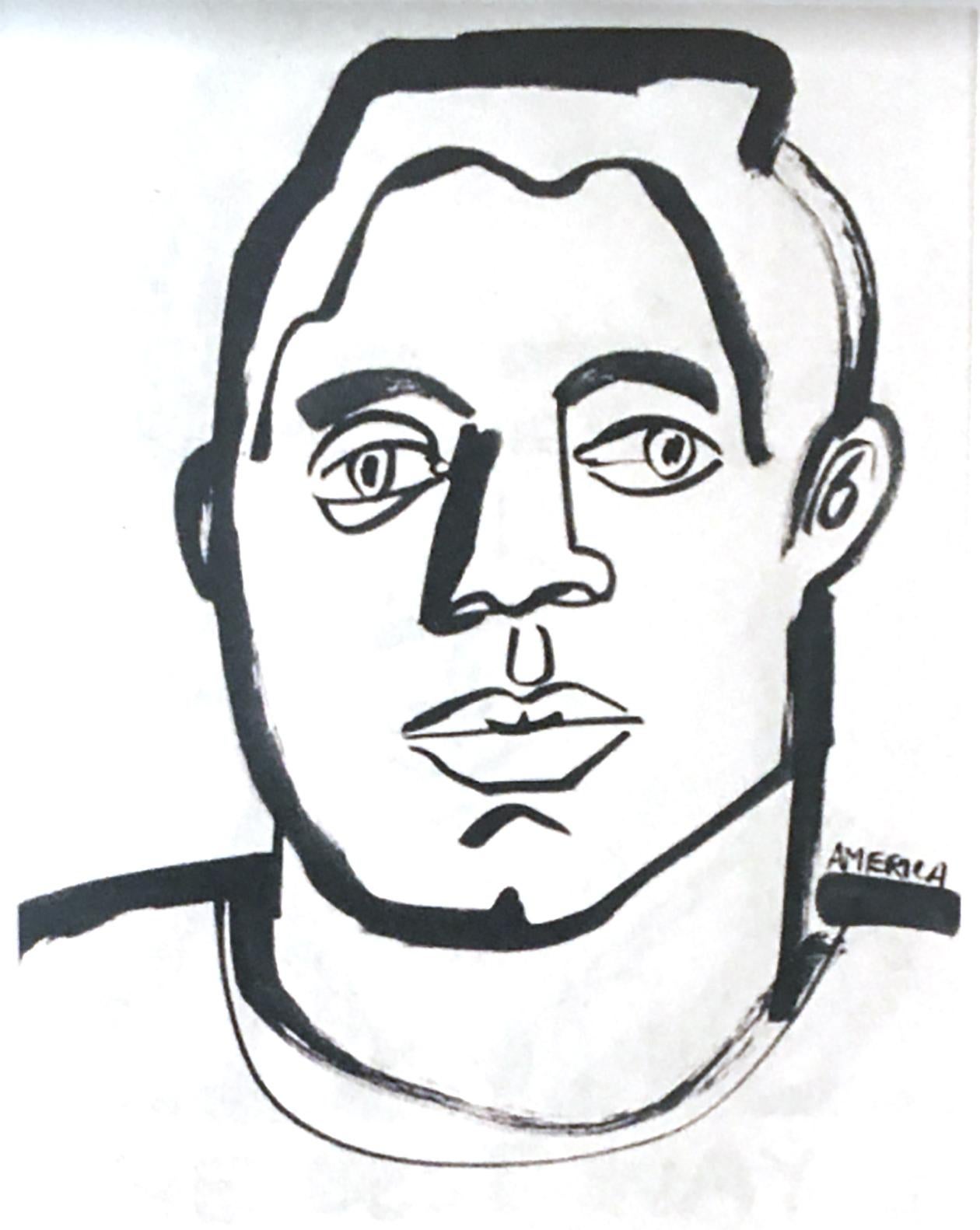 James Baldwin 3, America Martin_Ink on Paper_ parte della vendita all'ACLU/NAACP in vendita 3