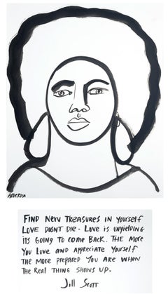 Jill Scott, America Martin, retrato a tinta- parte de la venta a ACLU/NAACP