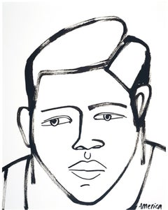 Joe Louis No.2, America Martin, ink portrait- portion of sale to ACLU/NAACP