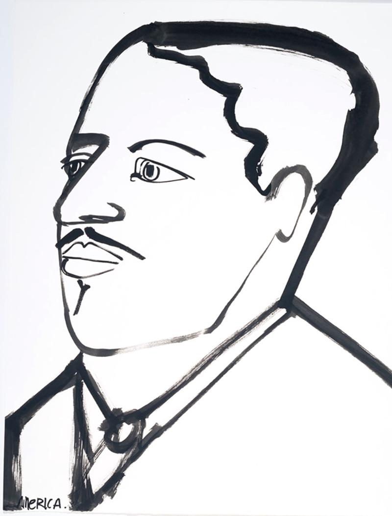 Langston Hughes, America Martin, ritratto a inchiostro - parte della vendita a ACLU/NAACP in vendita 3