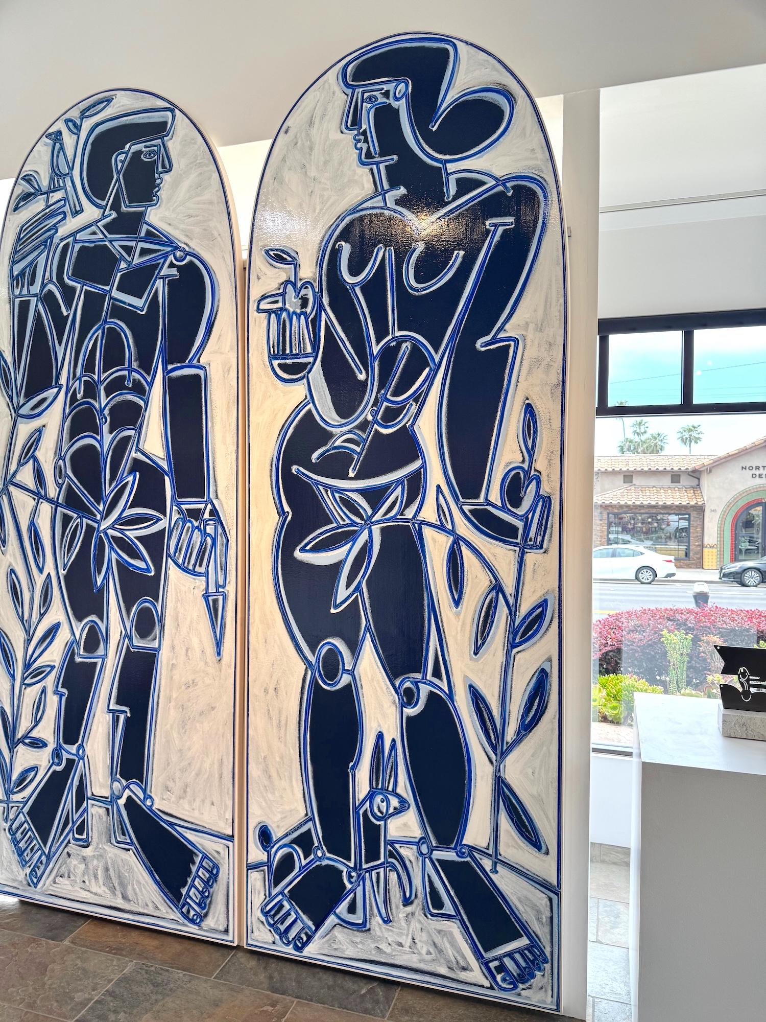 Male Figur, Flora, Klassisch, Adam in Blau und Weiß von America Martin im Angebot 3