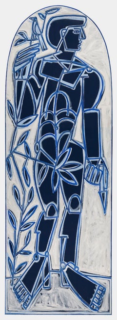 Figura maschile, Flora, Classico, Adams in blu e bianco di America Martin