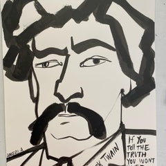 Mark Twain, America Martin, ink portrait- portion of sale to ACLU/NAACP