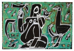 Pastell und Tinte auf Papier, Tiere, Pflanzen, Im Jungling von America Martin