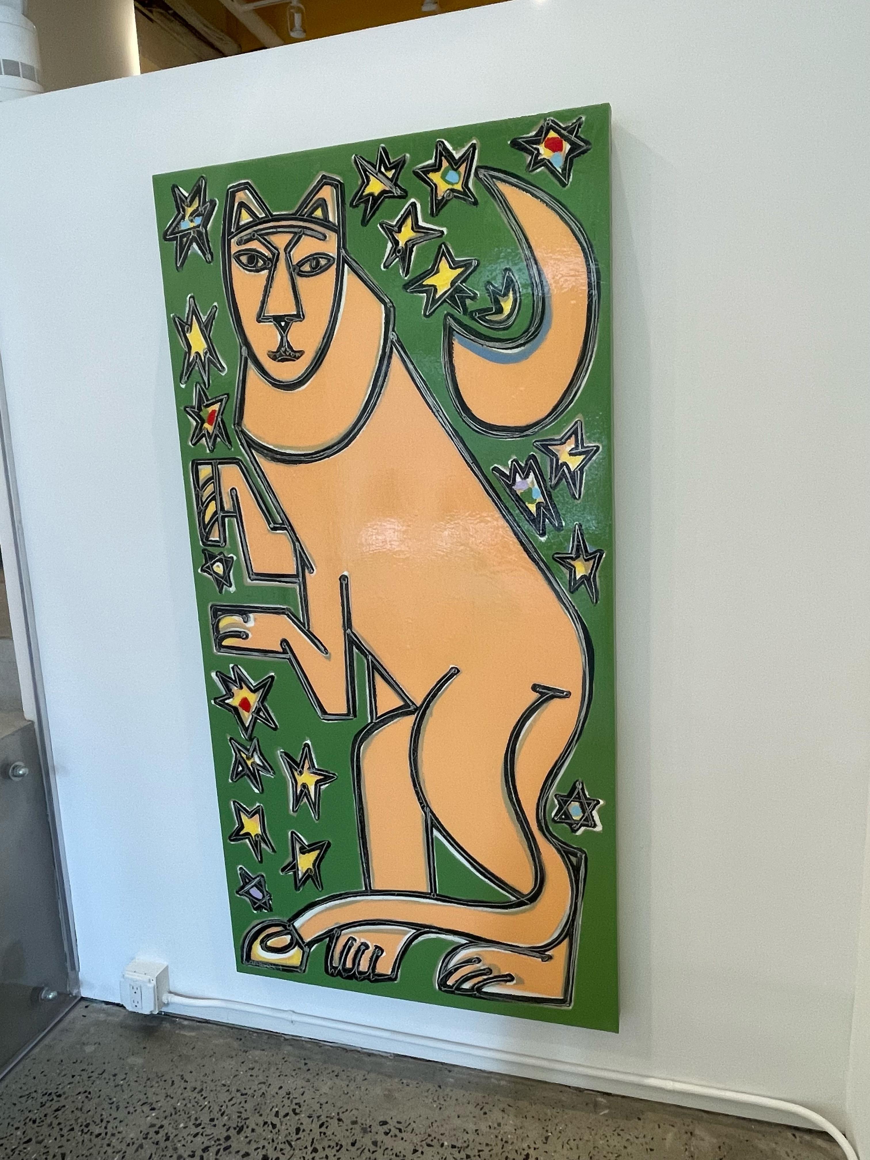 Portrait/Animal_Good Luck Is A Lion Who Roars + Batts At The Moon_America Martin en vente 2