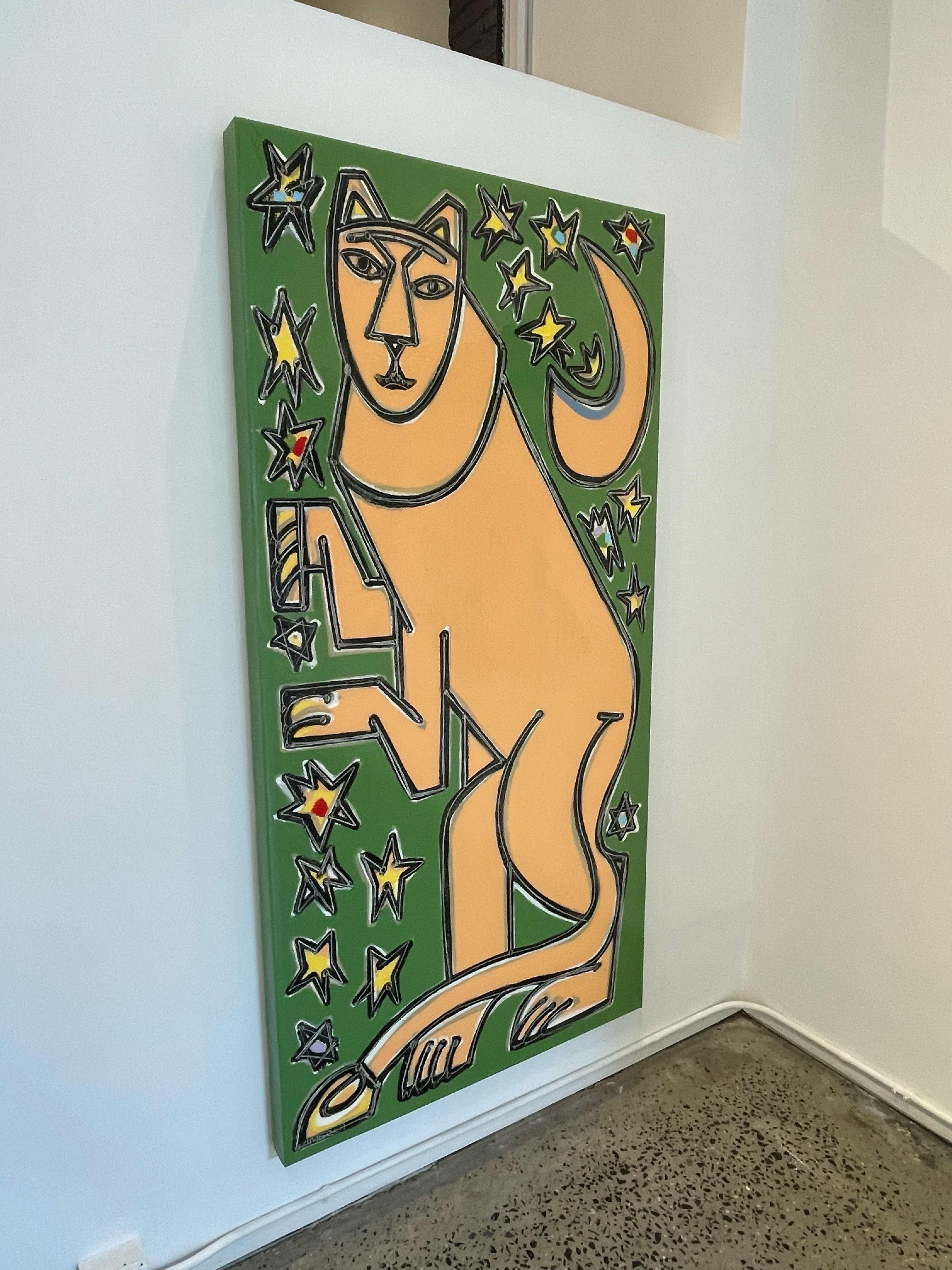 Portrait/Animal_Good Luck Is A Lion Who Roars + Batts At The Moon_America Martin en vente 3