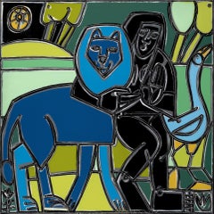 Porträt/Figurative/Animal/Bright Colors_Moonlight Walk_America Martin