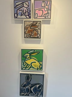 Purple Bunny, America Martin_Oil/Acrylic/Canvas_Animal Portrait_Pastel