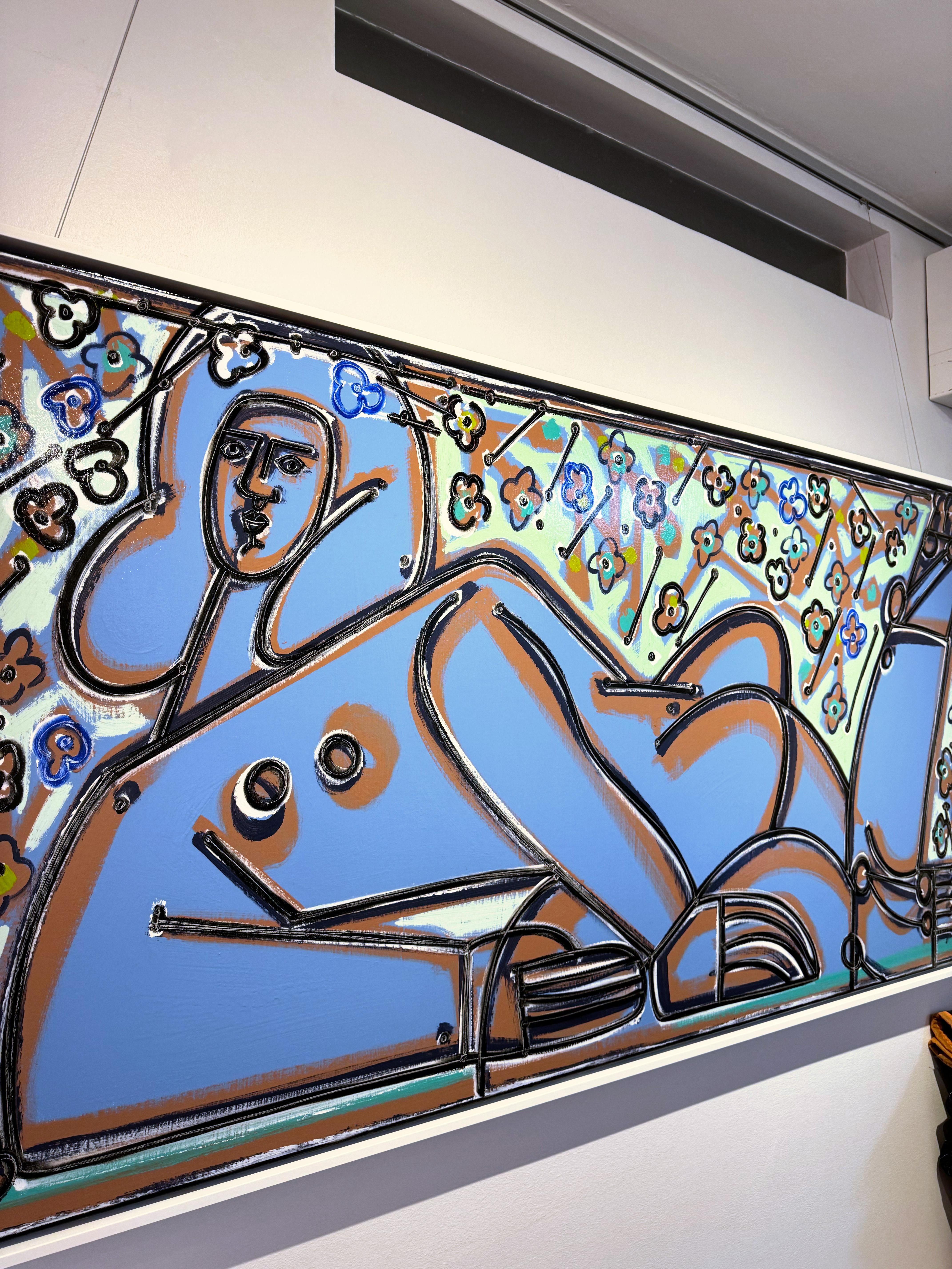Figura desnuda femenina reclinada, Mujer de azul de America Martin en venta 2