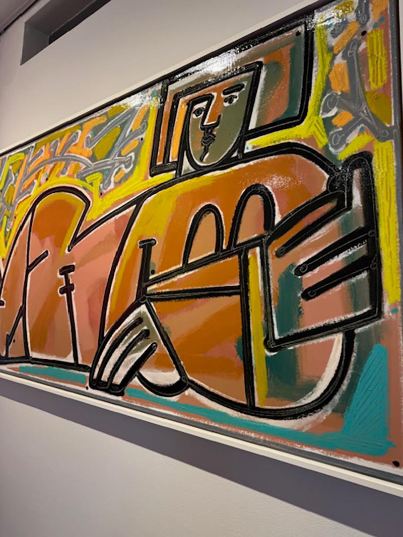 Rechteckige Aktfigur, Frau in Orange und Sonnenschein, von America Martin 4