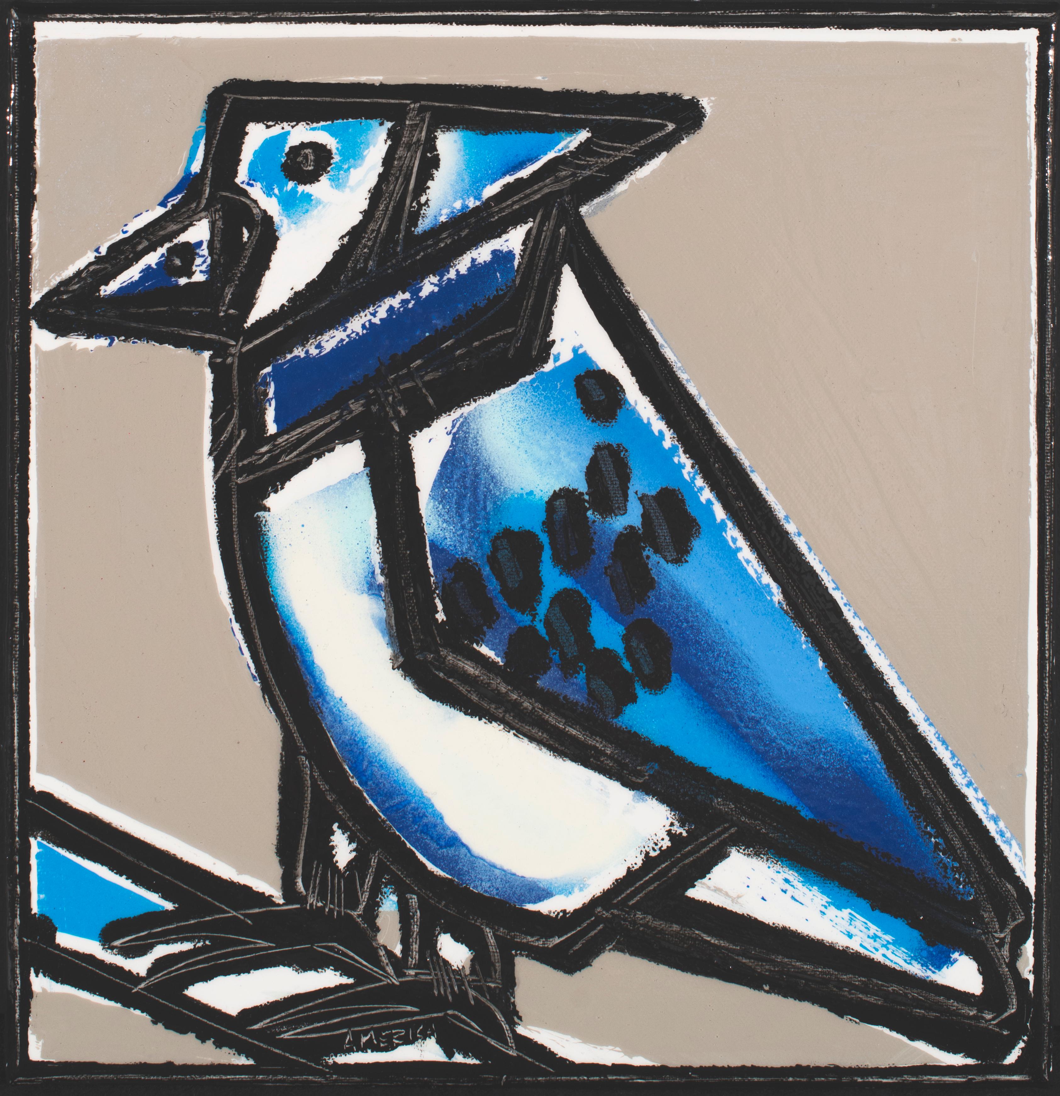 America Martin The Blue Jay America Martin Acrylic And Oil On