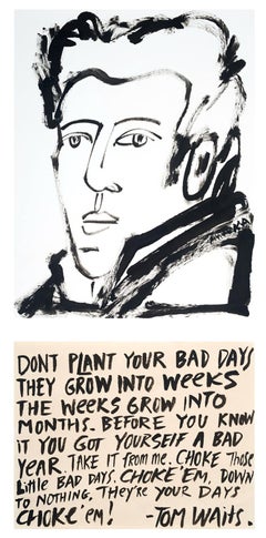 Tom Waits, America Martin, retrato a tinta- parte de la venta a ACLU/NAACP