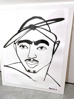 Tupac Shakur No.1, America Martin, ink portrait- portion of sale to ACLU/NAACP