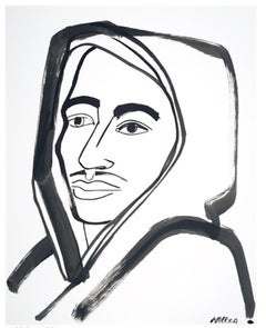 Tupac Shakur No.3 America Martin, ink portrait- portion of sale to ACLU/NAACP
