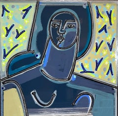 Woman in Blue_America Martin_Oil/Acrylic/Canvas_Portrait, Figurative_Bust