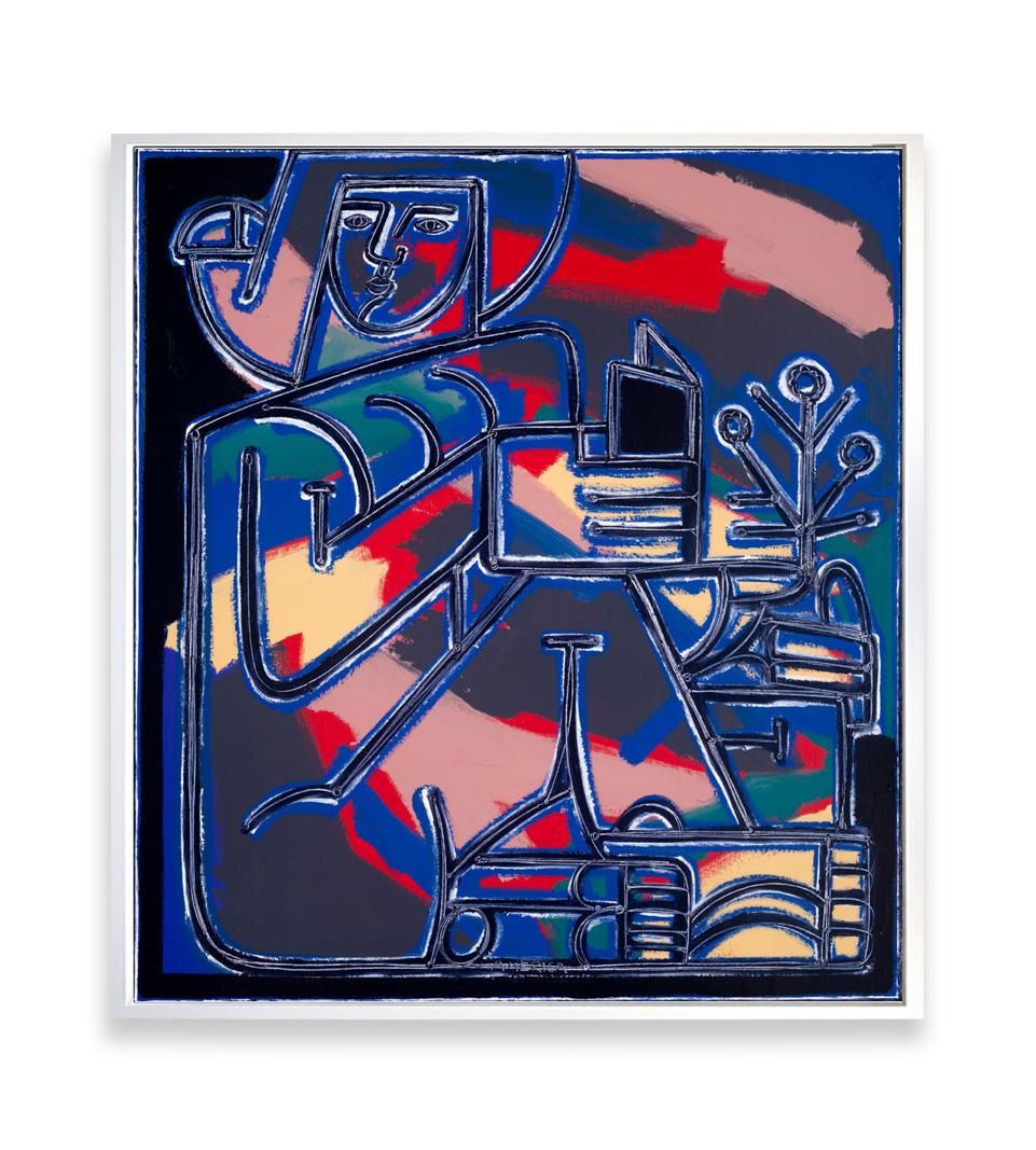 Woman Learns the Names of Plants, America Martin_Oil/Acryl_Figurative im Angebot 1