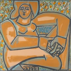 Woman Seated_America Martin_Oil/Acrylic/Canvas_Figurative/Portrait/Nude