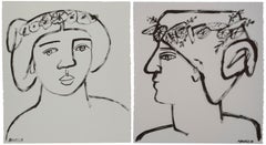 Figurative Gemälde auf Archivpapier
