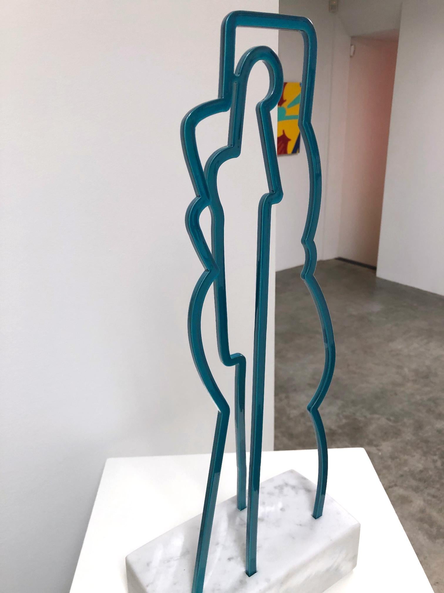 America Martin, Standing Figure-Figurative Sculpture-Green/Blue, Carrara Marble  For Sale 2