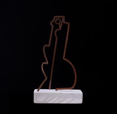 America Martin, Woman Seated-Powder Coated Steel-Amber, Figurative Sculpture