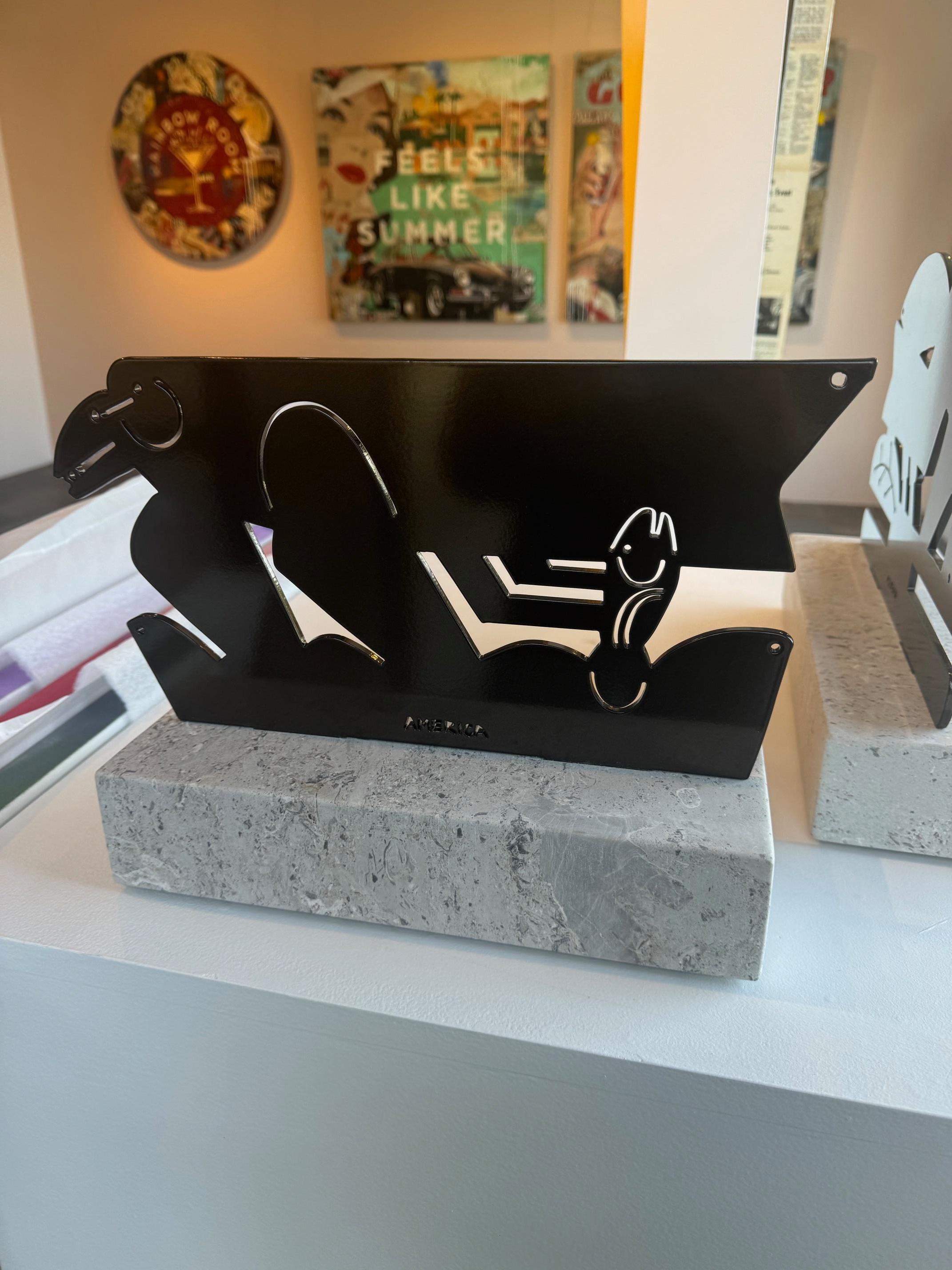 Sculpture animalière, acier revêtu de bronze, Crow avec poisson et graines par America Martin en vente 5