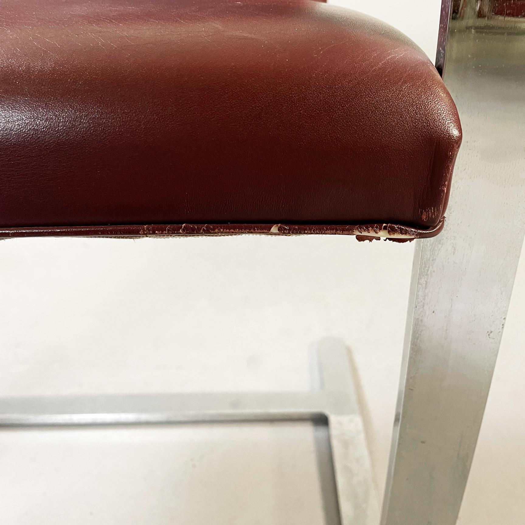 Sedia America Midcentury Brno 255 in pelle marrone di Mies Van Der Rohe Knoll, anni '70 3