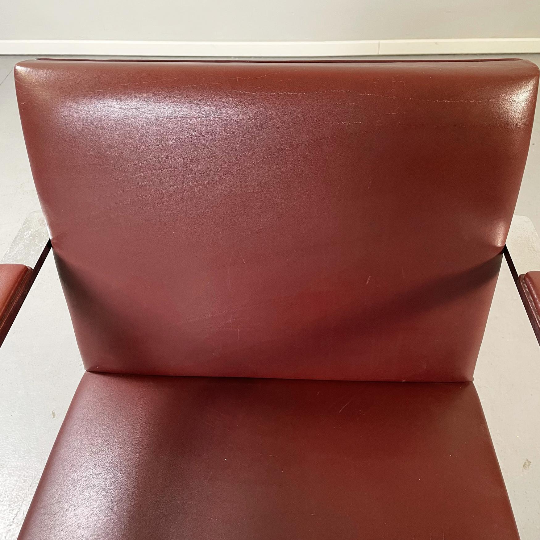 Acciaio Sedia America Midcentury Brno 255 in pelle marrone di Mies Van Der Rohe Knoll, anni '70