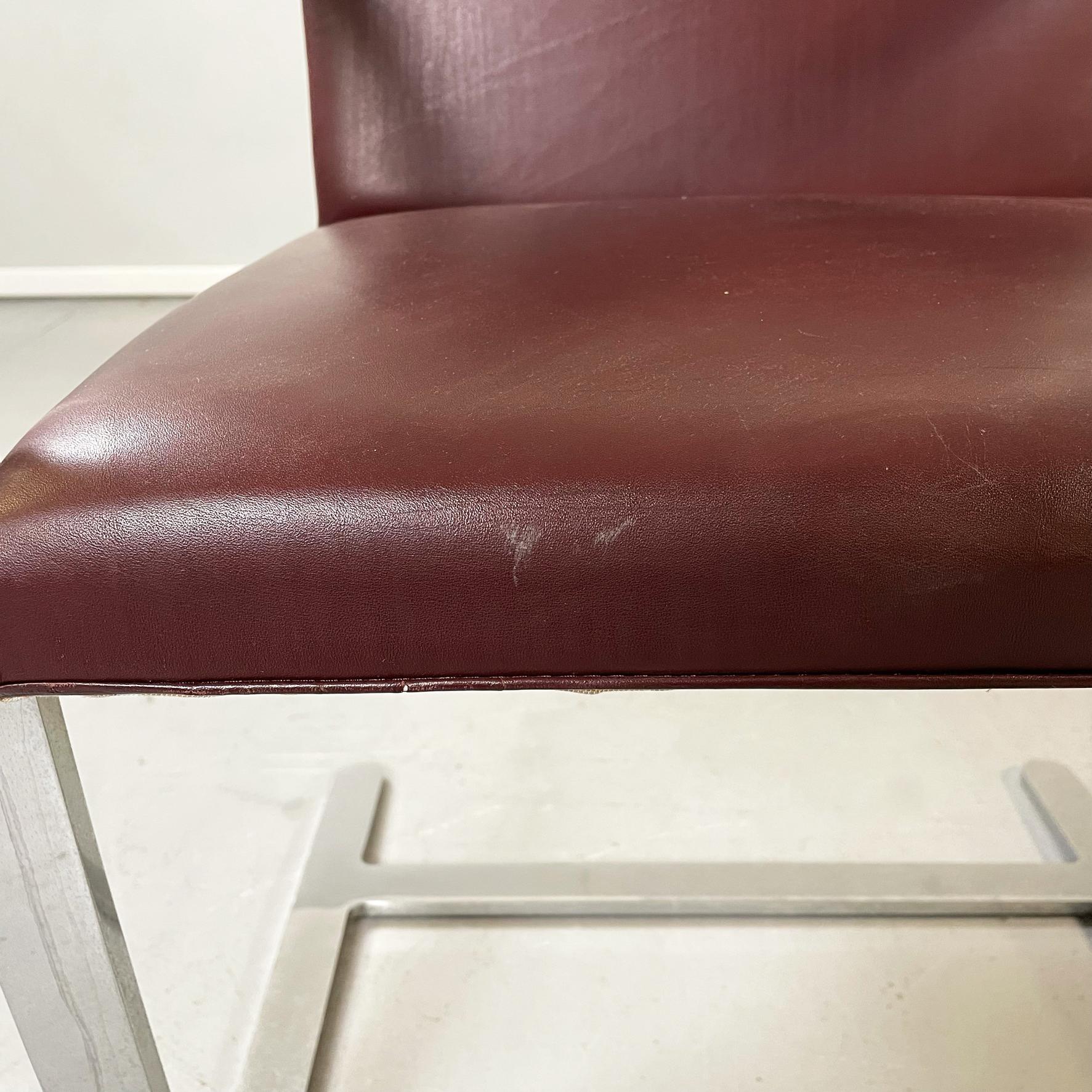 Sedia America Midcentury Brno 255 in pelle marrone di Mies Van Der Rohe Knoll, anni '70 1