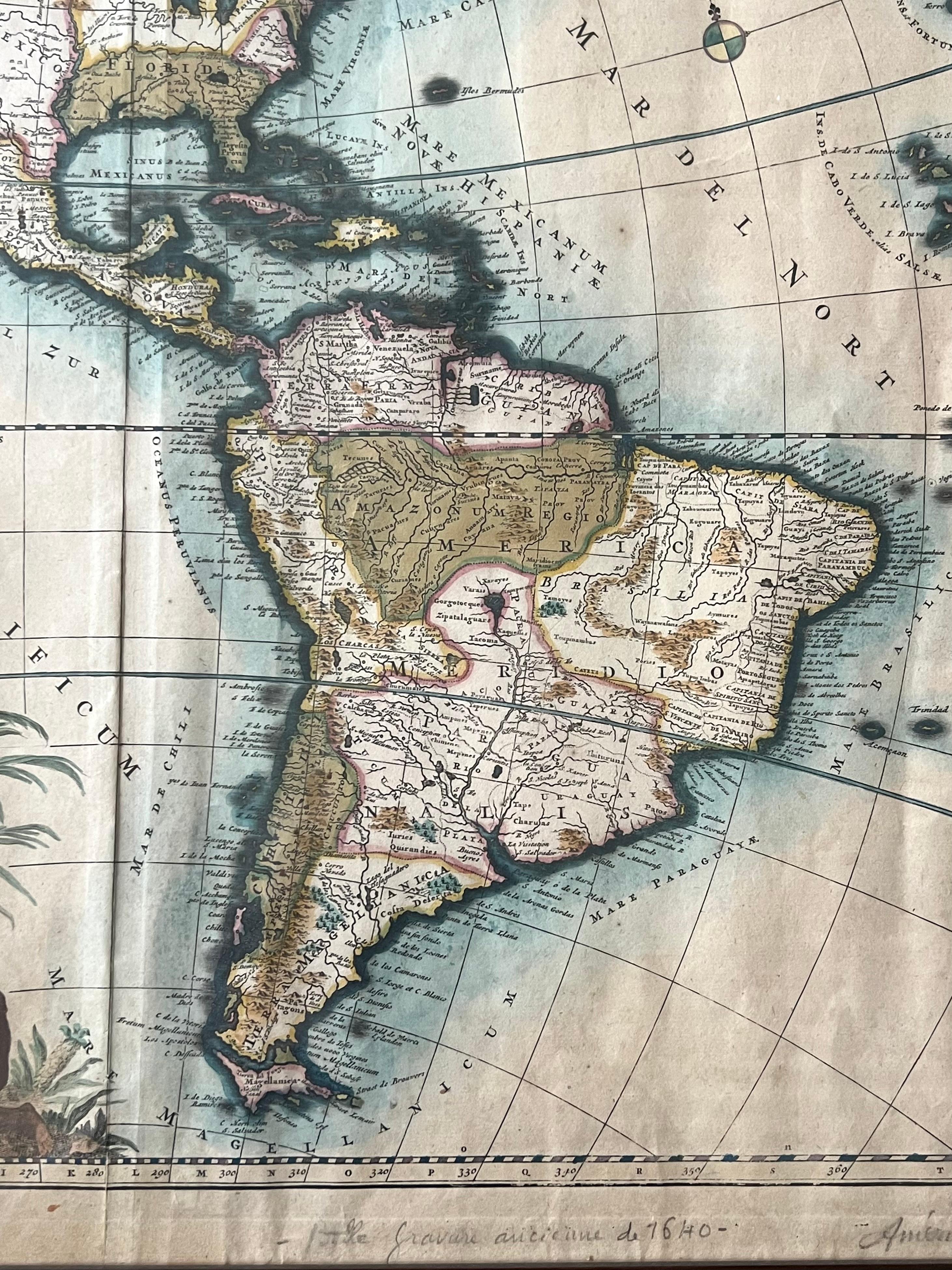 Amerika Septentrionalis von Carroli Allard (1648-1709) Kupferplattengravur (17. Jahrhundert) im Angebot