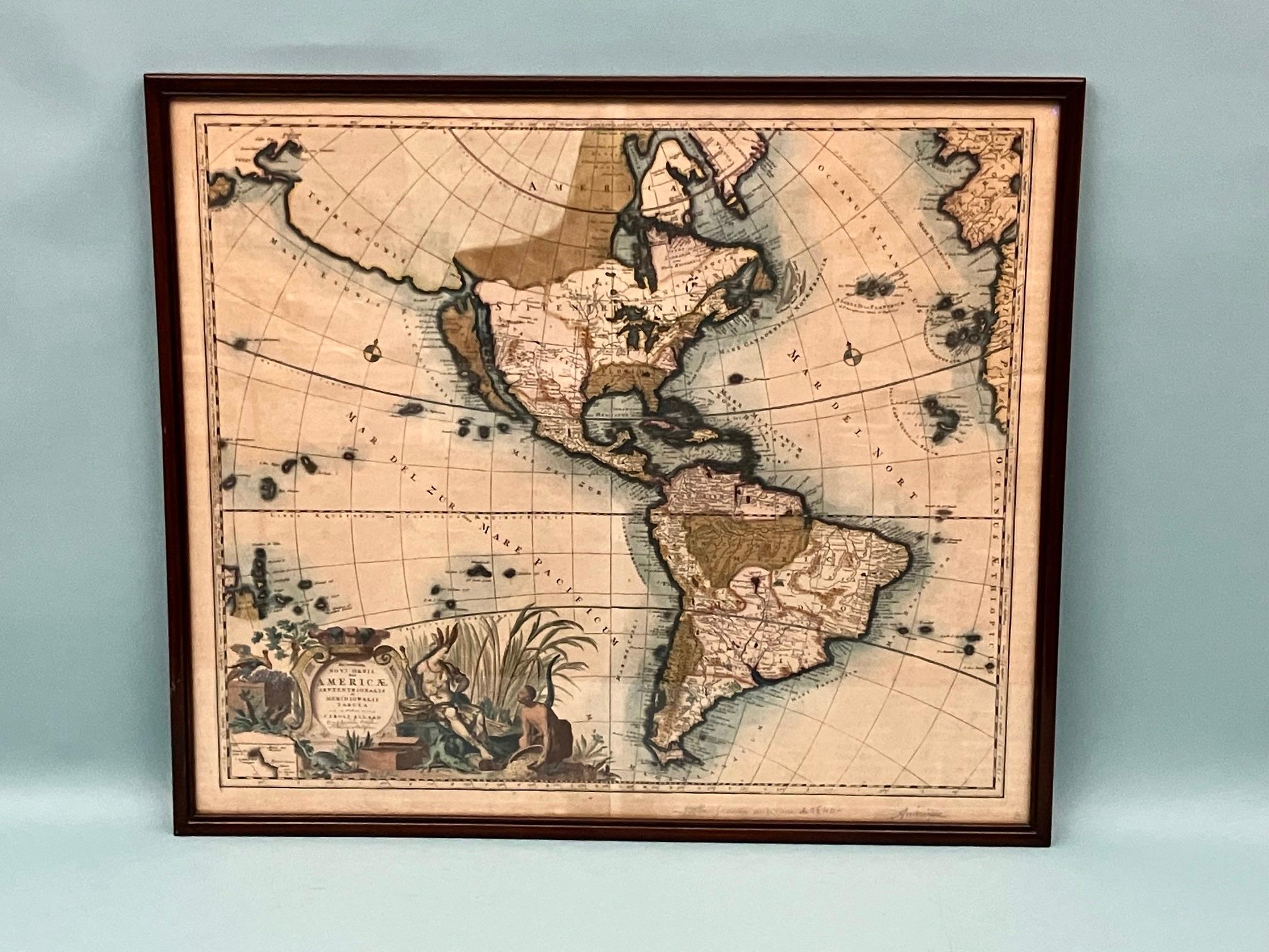 Amerika Septentrionalis von Carroli Allard (1648-1709) Kupferplattengravur im Angebot 4