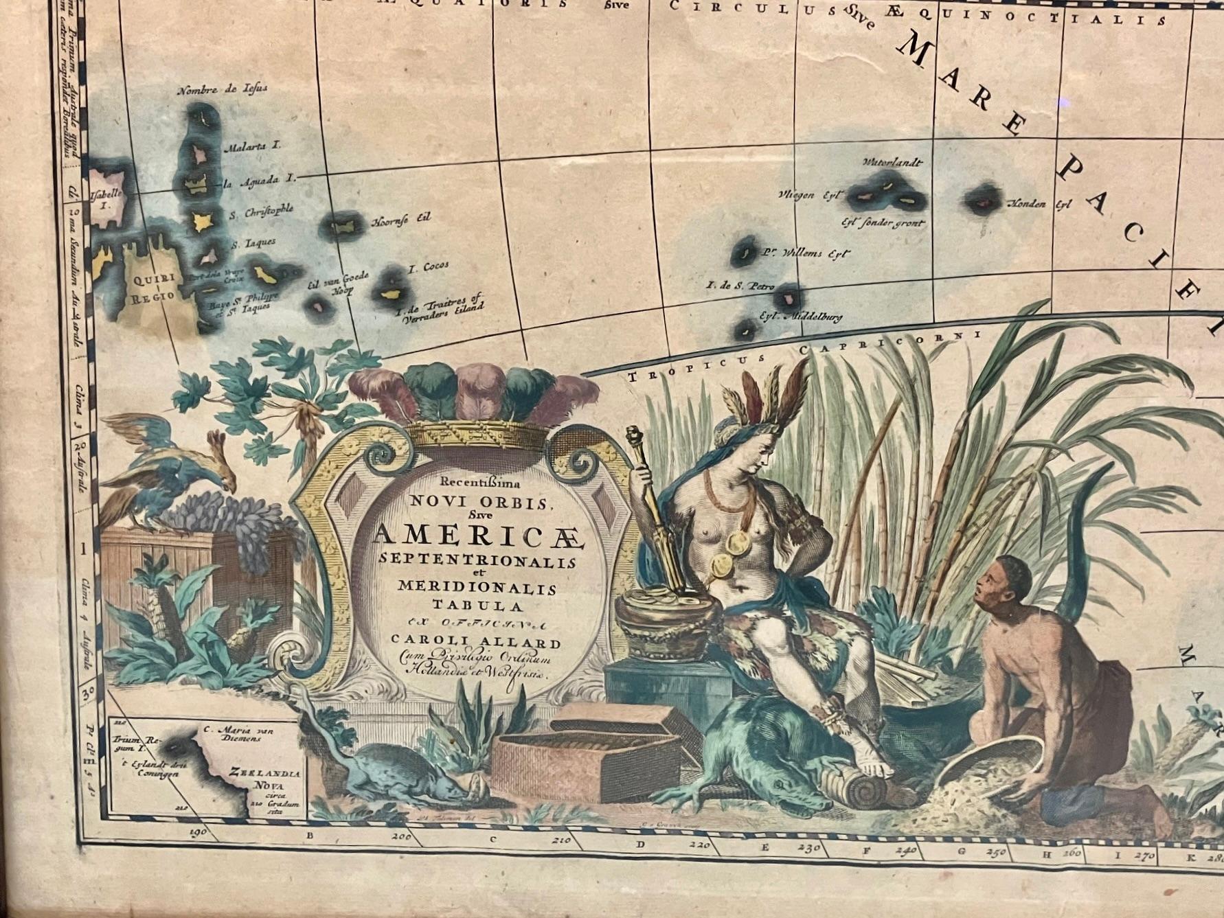 Amerika Septentrionalis von Carroli Allard (1648-1709) Kupferplattengravur im Angebot 2