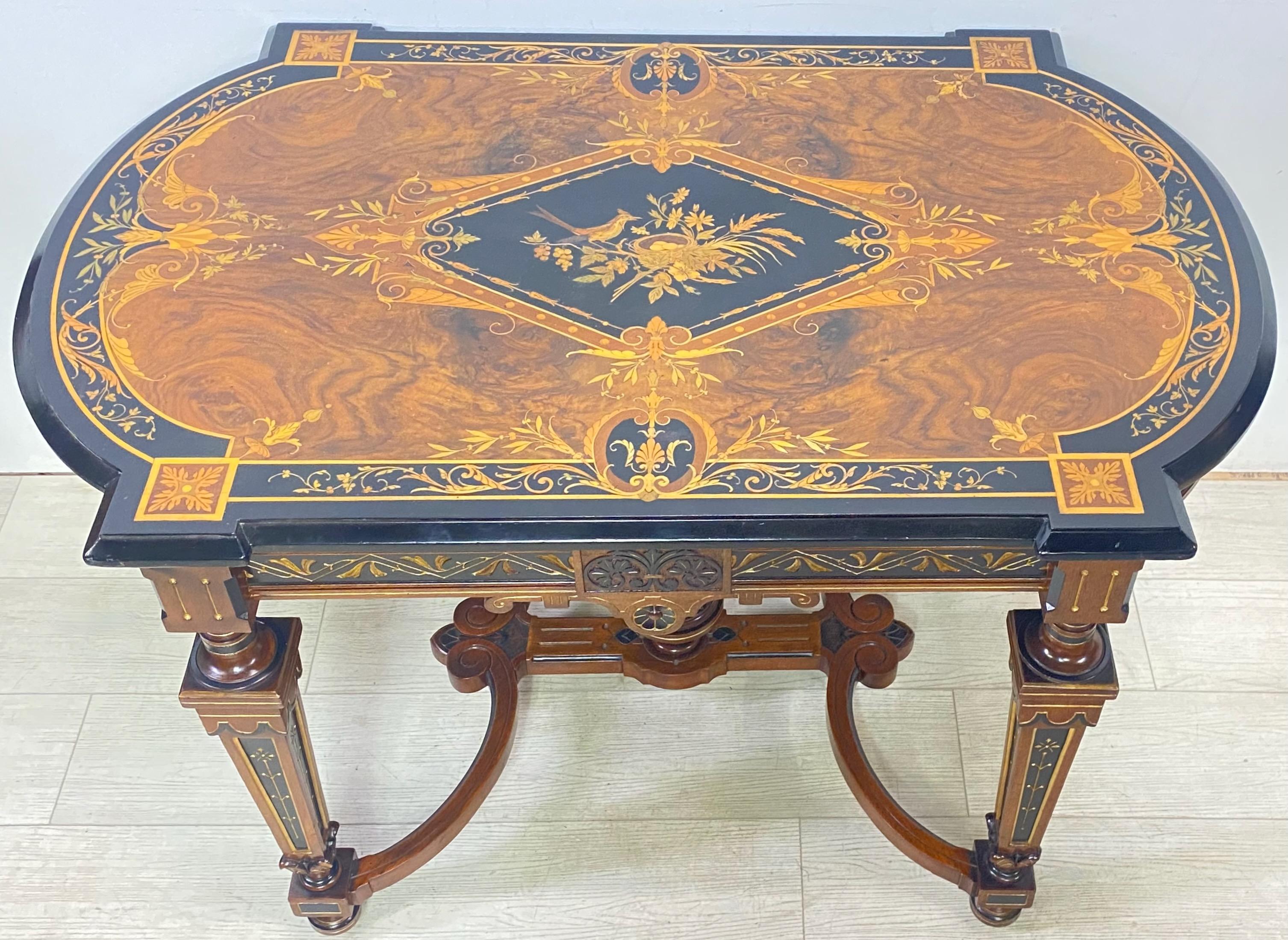 American Victorian Herter Bros. Style Center Table, Late 19th Century In Good Condition For Sale In San Francisco, CA