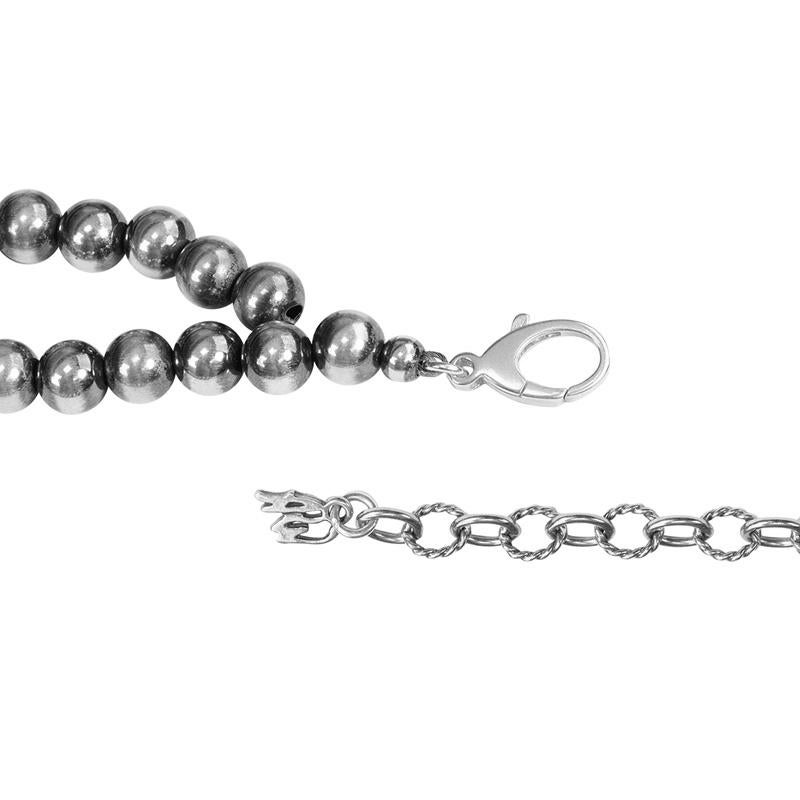 Collana America West in argento con gemme di Howlite bianca, da 18 a In condizioni Nuovo in vendita a New York, NY