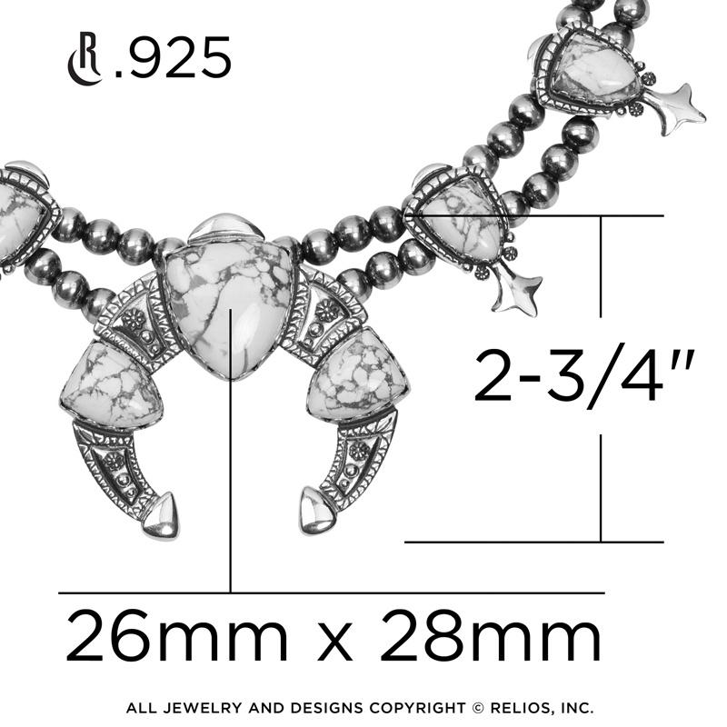 Donna Collana America West in argento con gemme di Howlite bianca, da 18 a in vendita