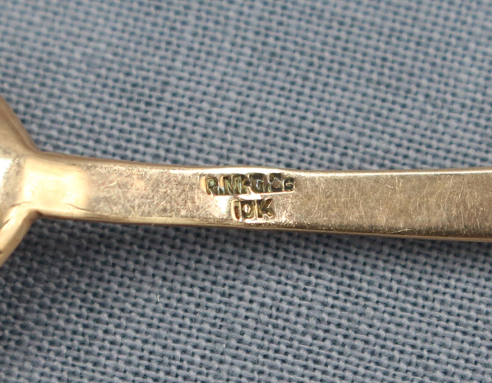 American 10k Gold Salt Spoon, c.1890-1910 In Good Condition In Chapel Hill, NC