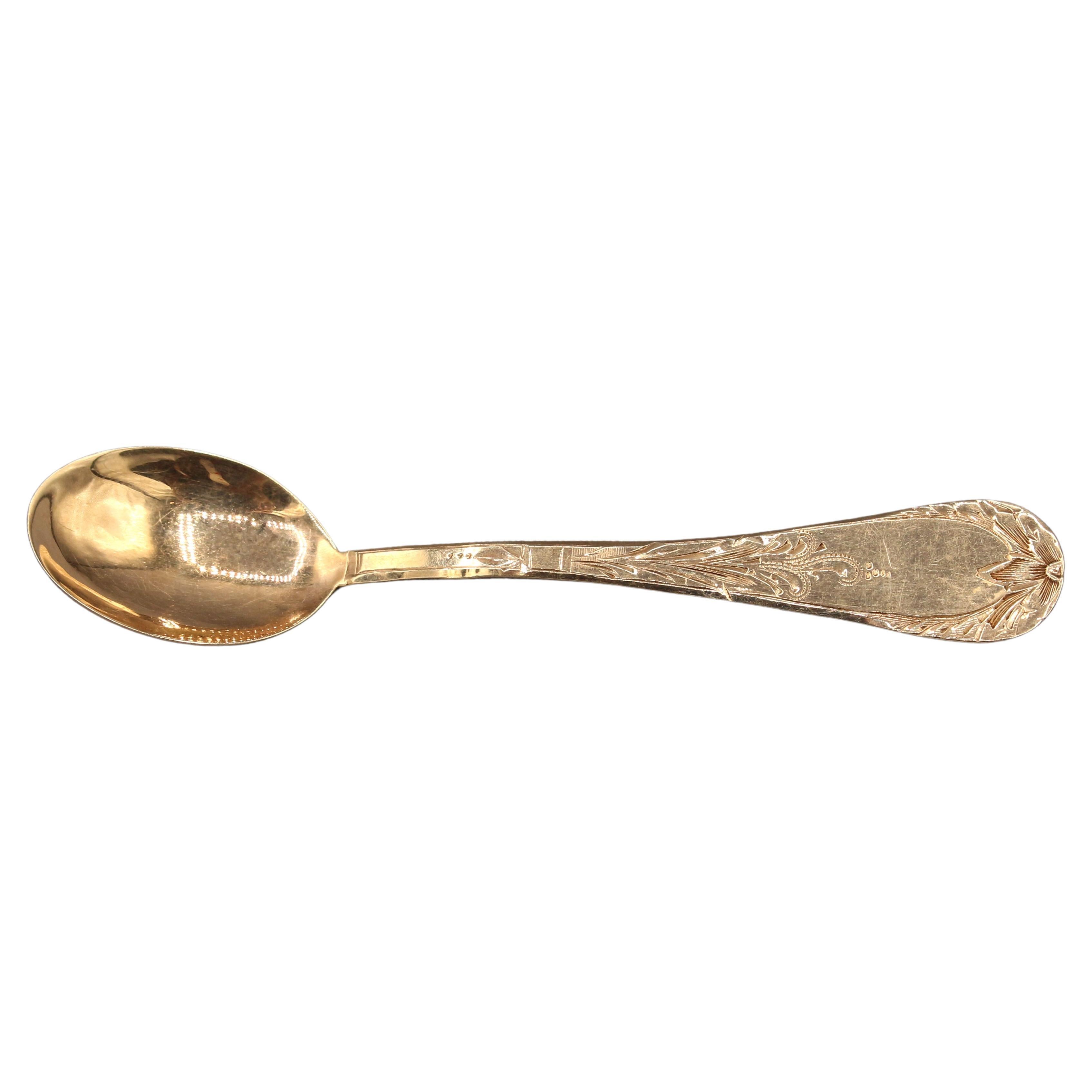 American 10k Gold Salt Spoon, c.1890-1910