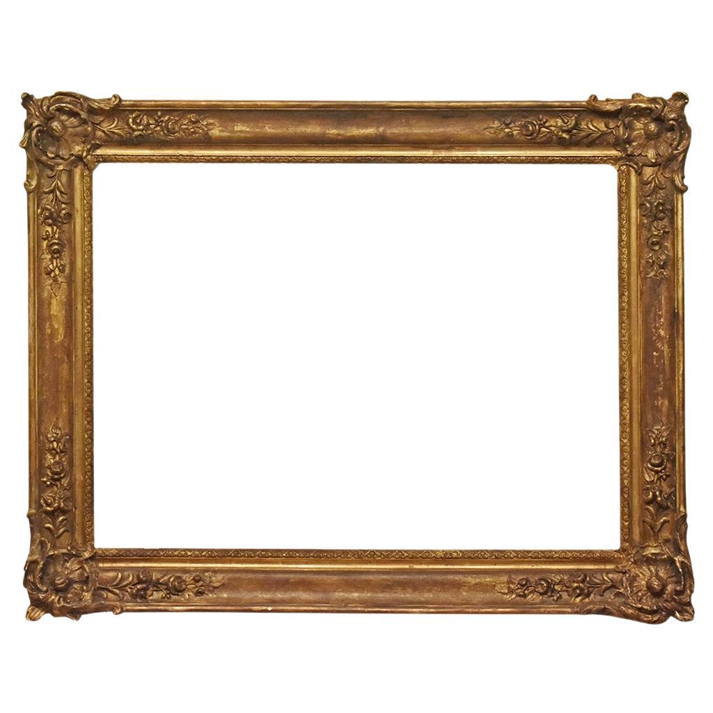 American 16x26 inch Reverse Cove Gold Leaf Picture Frame Circa 1880 For ...