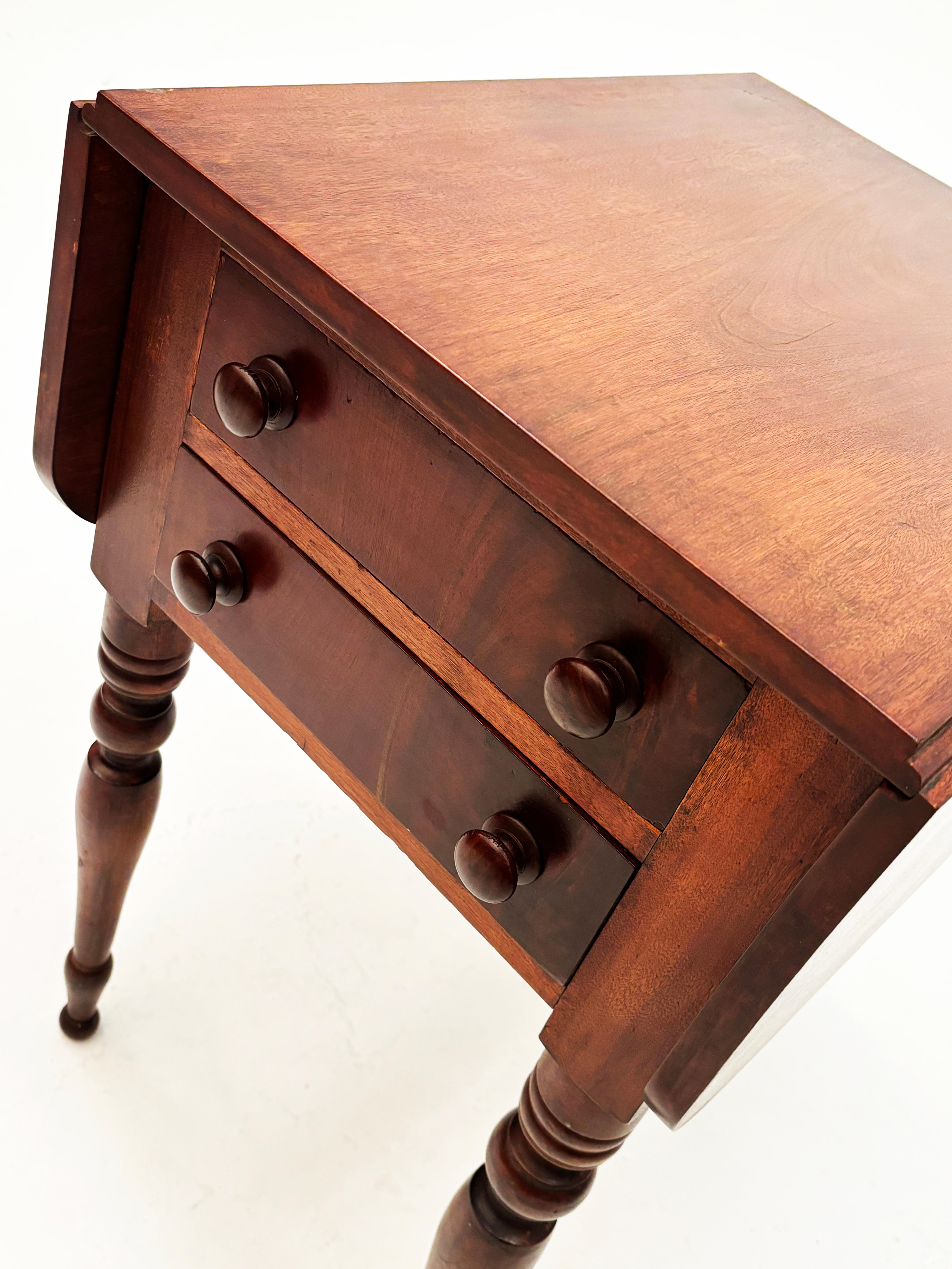 This lovely table is an example of an era of furniture long gone. Made in Burlington, Vermont in the mid 1800’s, this beautiful cherry, burled walnut and poplar as secondary, showcases the simple elegance and usefulness of the period. The design is