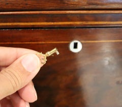 AMERICAN 1820 Miniature Secrétaire Jewelry Box With Drawers In Mahogany Wood