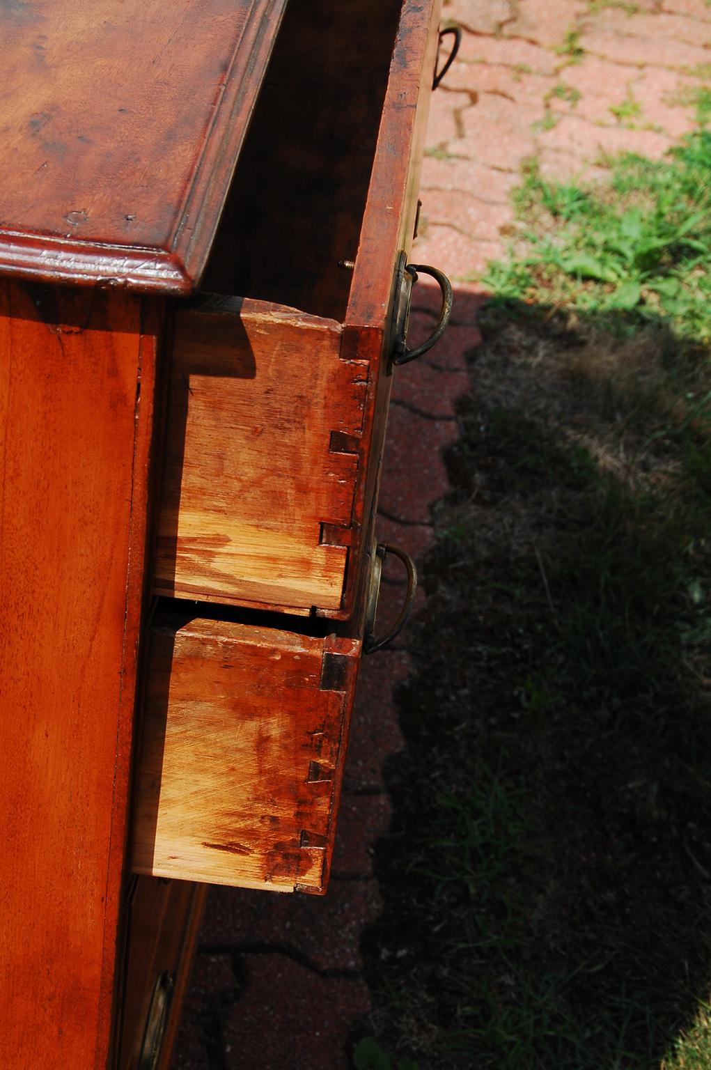 American 18th Century Maple Chest of Four Graduated Drawers with Bracket Base 3