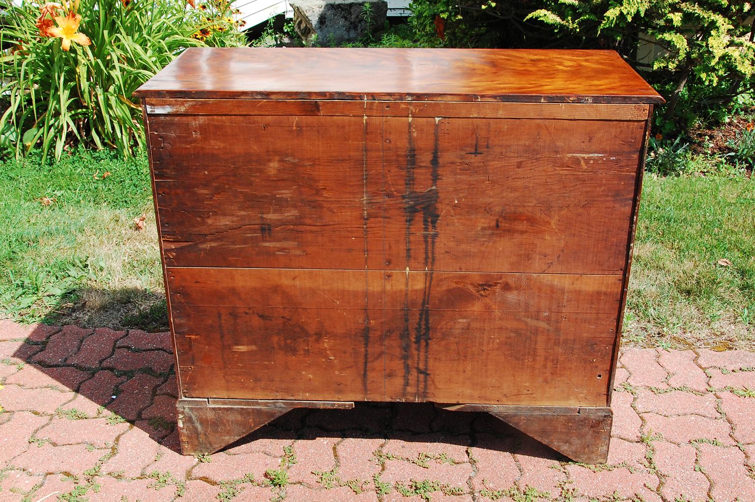 American 18th Century Maple Chest of Four Graduated Drawers with Bracket Base 5