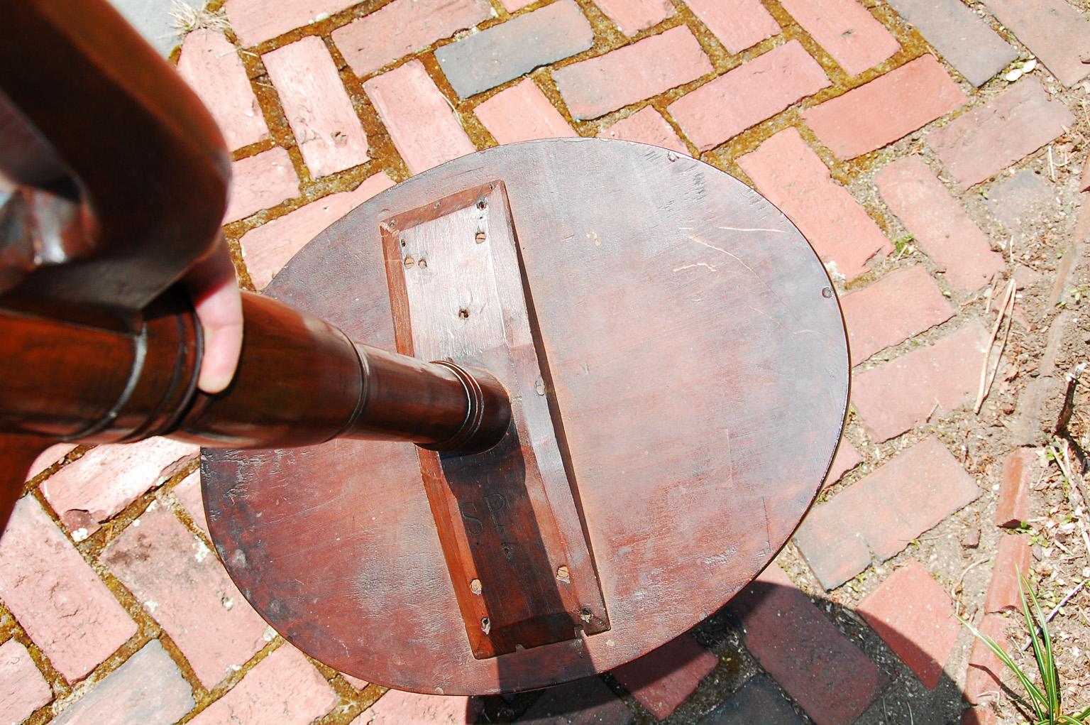 Walnut American 18th Century Oval Salem Table, Maker's Initials SP: Samuel Phippen