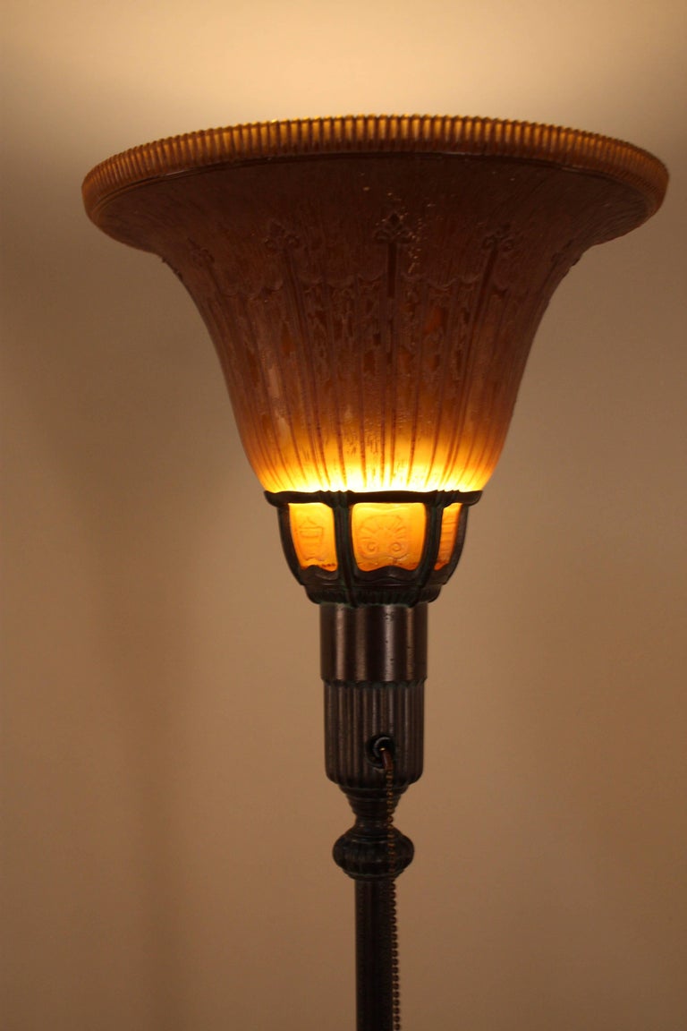 American 1920s Art Deco Torchiere Floor Lamp by Lightolier at 1stDibs