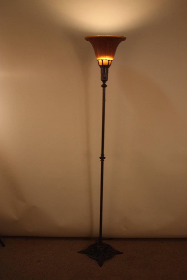 American 1920s Art Deco Torchiere Floor Lamp by Lightolier at 1stDibs