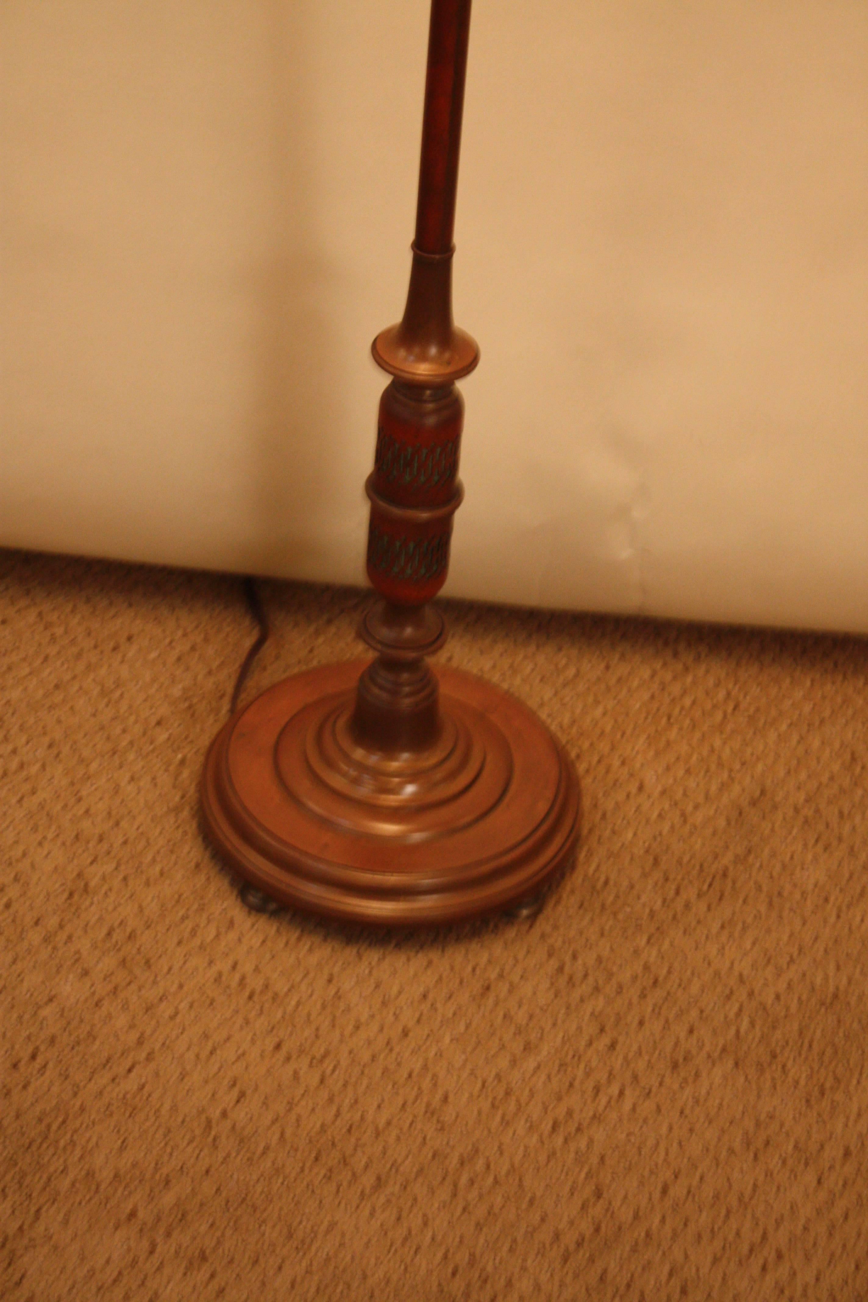 Neoclassical American 1920s Bronze Floor Lamp